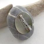 Natural Stone Pin. Sea Pebble Jewelry From Spain..