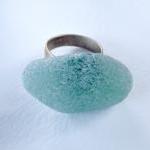 Sea Glass Ring. Green Beach Glass Adjustable Ring..