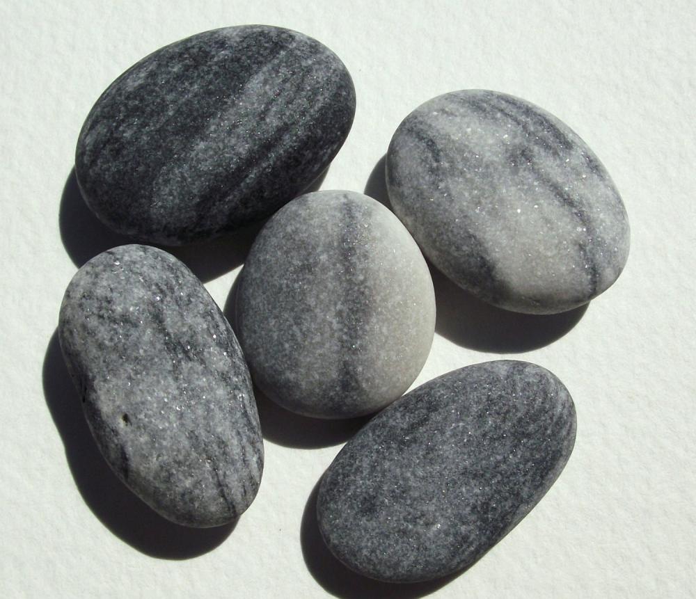 Beach Stones From Spain. Sparkling Collection Of 5 Smooth Rocks By Oceangifts