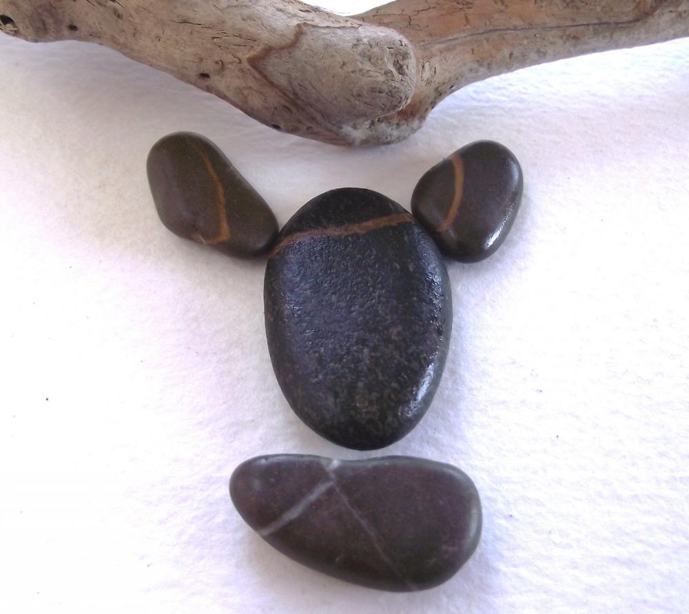 Black And Brown Rocks. Smooth Striped Stones. Beach Pebbles For Your Instant Collection By Oceangifts