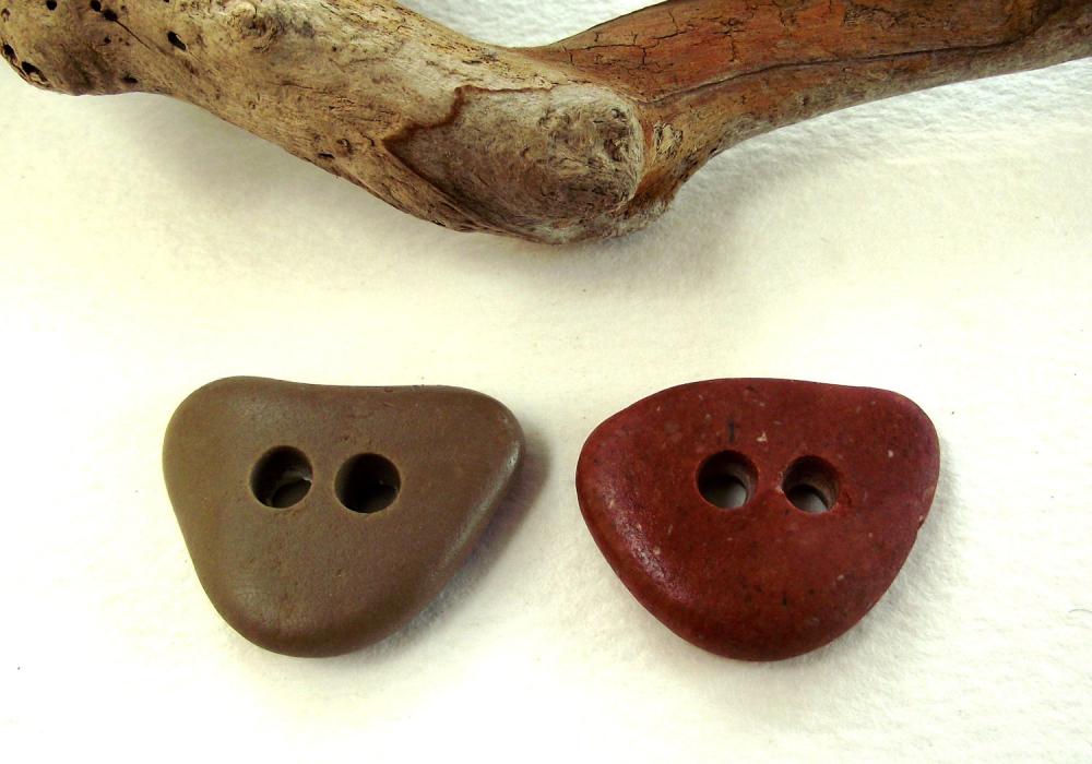 Stone Buttons. Knitting Buttons. Sewing Buttons. Natural Heart Shaped Stone Pebbles From Spain By Oceangifts